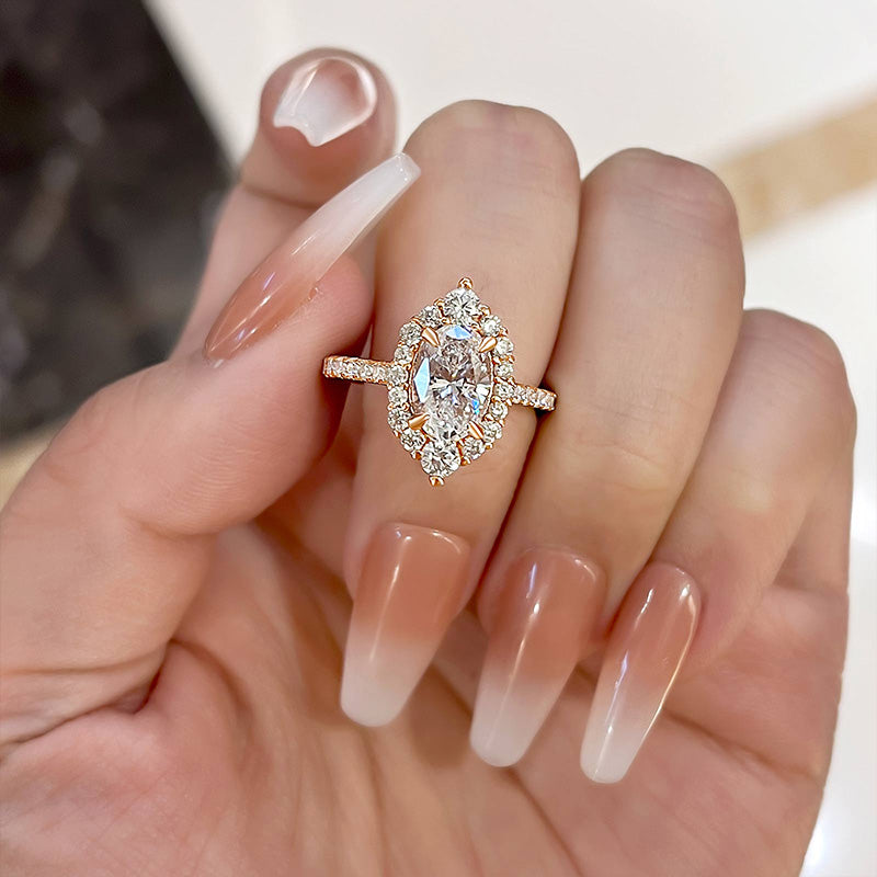 Rose Gold Radiant Cut Sona Simulated Diamonds Engagement Ring from Black  Diamonds New York